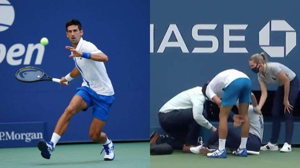 Novak Djokovic hits