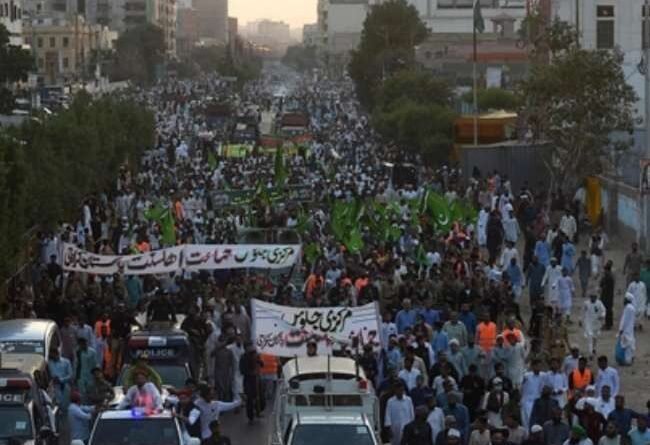 Massive protests against France