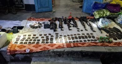 Arms and ammunition recovered