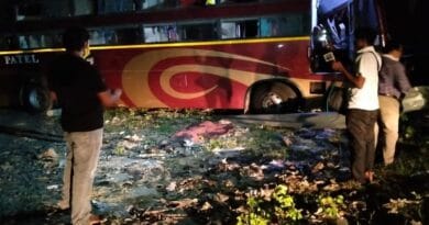The bus carrying migrant laborers