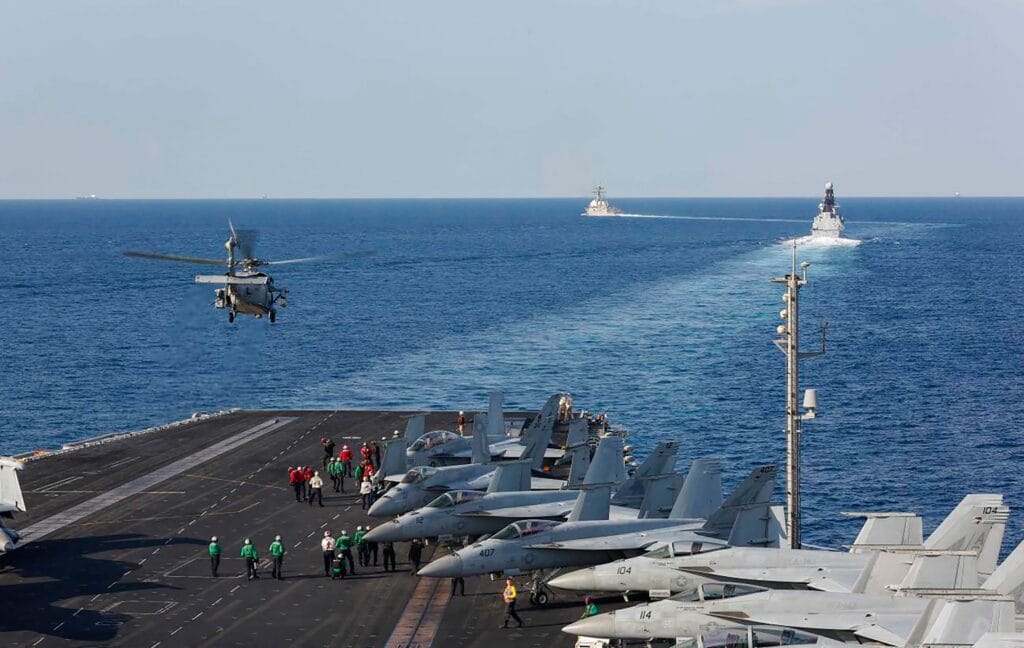 US warship firing on Iranian