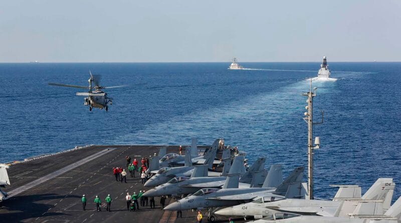 US warship firing on Iranian