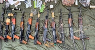 Arms and ammunition recovered