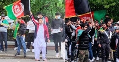 Afghan migrants protest
