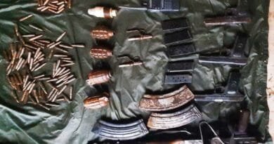 Cache of arms recovered