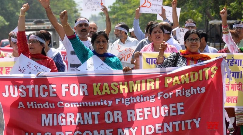 Displaced Kashmiri Pandits demonstrated