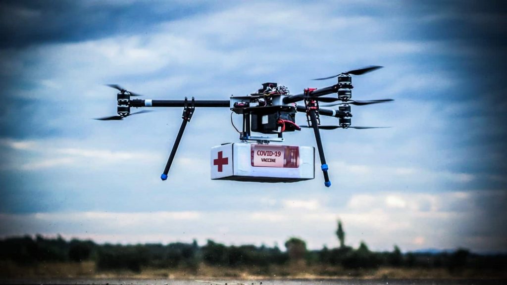 Drone carrying a consignment