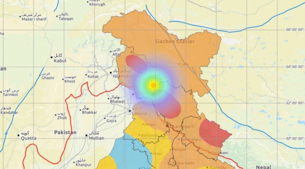 Earthquake in Katra measuring