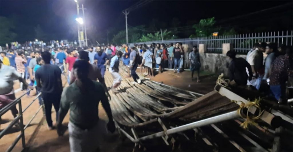Gallery collapses during a football match
