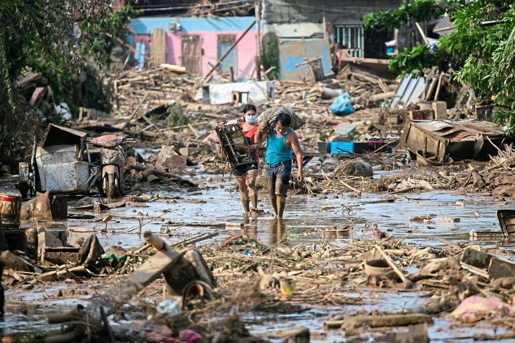 Heavy devastation in the Philippines