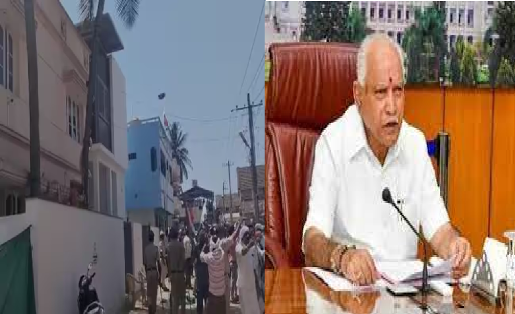 Stones pelted at former Karnataka CM BS