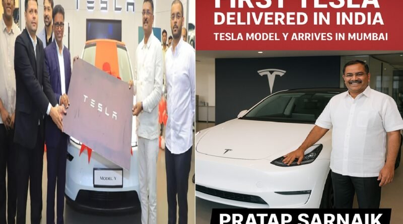 First Tesla Model Y Delivered in Mumbai: Maharashtra Transport Minister Pratap Sarnaik Becomes the First Owner in India