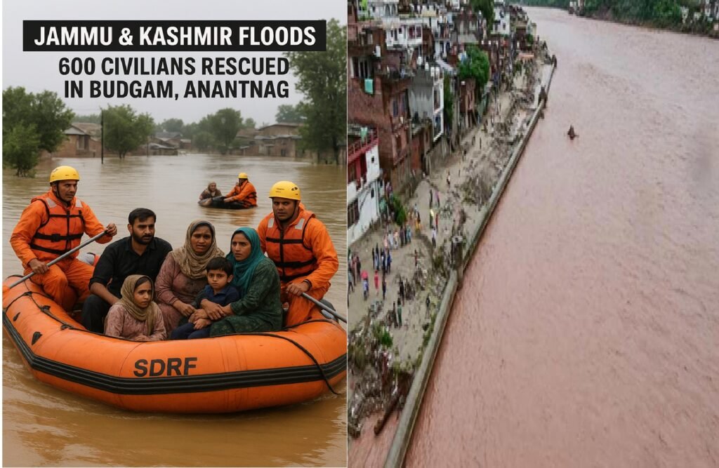 Jammu & Kashmir Floods: 600 Civilians Rescued in Budgam, Anantnag as Jhelum Breaches
