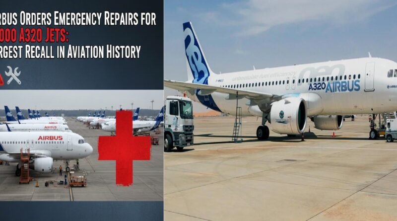 Airbus Orders Emergency Repairs for 6,000 A320 Jets: Largest Recall in Aviation History