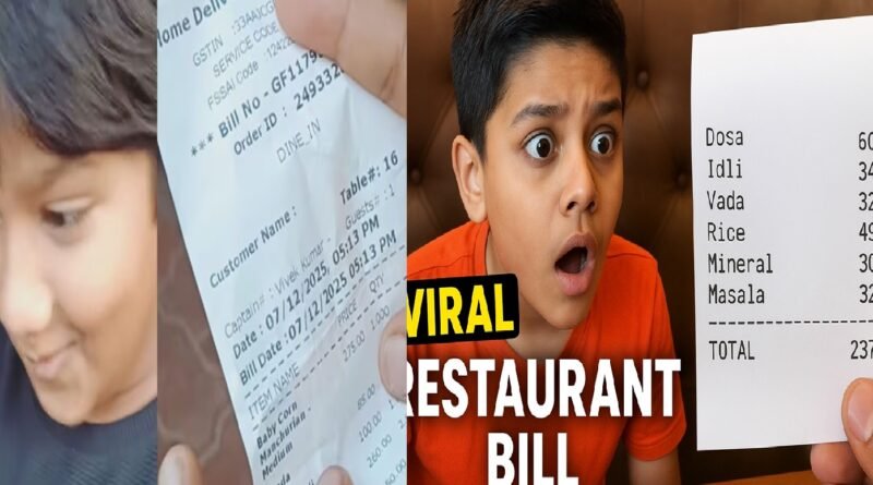 Viral Chennai Restaurant Bill Stuns NRI Kid, Sparks Global Cost Debate