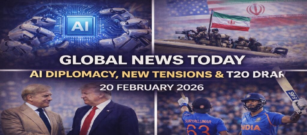 Global News Today: AI Diplomacy, Middle East Tensions, T20 World Cup Drama & Economic Shifts — 20 February 2026