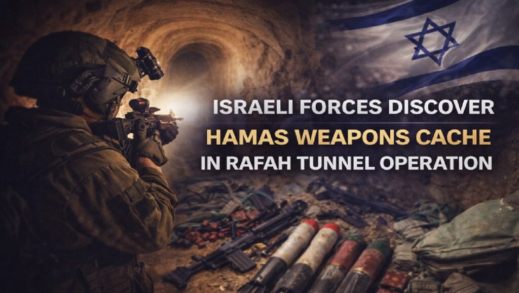 Israeli Forces Discover Hamas Weapons Cache in Rafah Tunnel Operation