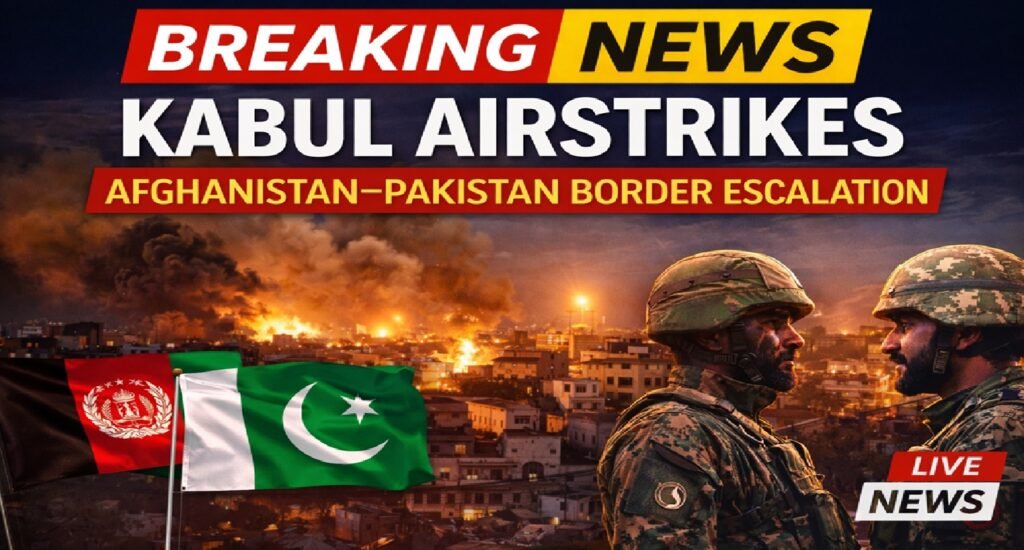Airstrikes Hit Kabul After Afghanistan–Pakistan Border Escalation, Raising Fears Across South Asia