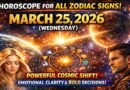 All Zodiac Signs Horoscope – March 25, 2026 (Wednesday): Powerful Cosmic Shift Brings Emotional Clarity & Bold Decisions