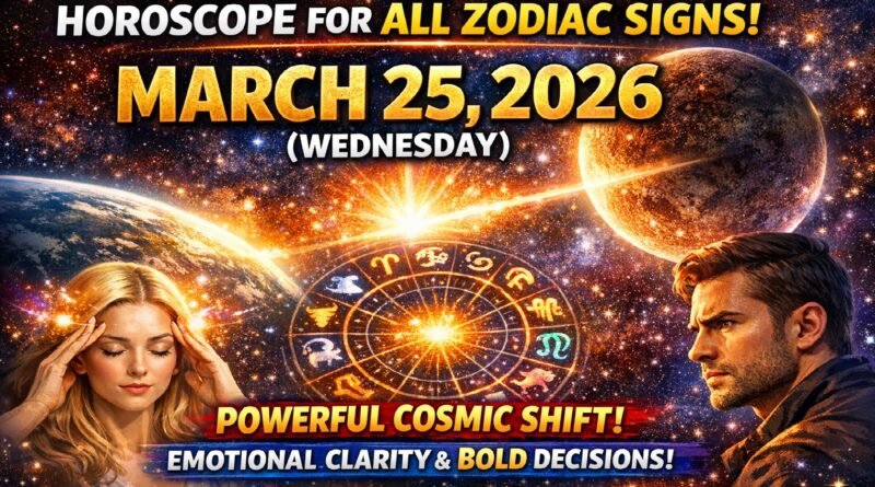 All Zodiac Signs Horoscope – March 25, 2026 (Wednesday): Powerful Cosmic Shift Brings Emotional Clarity & Bold Decisions
