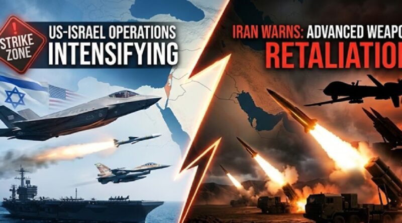 Middle East on Edge: US–Israel Military Operations Intensify Against Iran as Tehran Warns of Advanced Weapon Retaliation