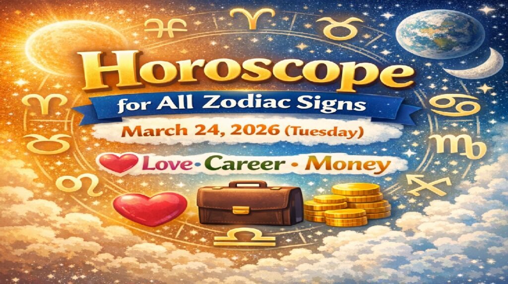 Horoscope for All Zodiac Signs – March 24, 2026 (Tuesday): Daily Astrology Predictions for Love, Career & Money