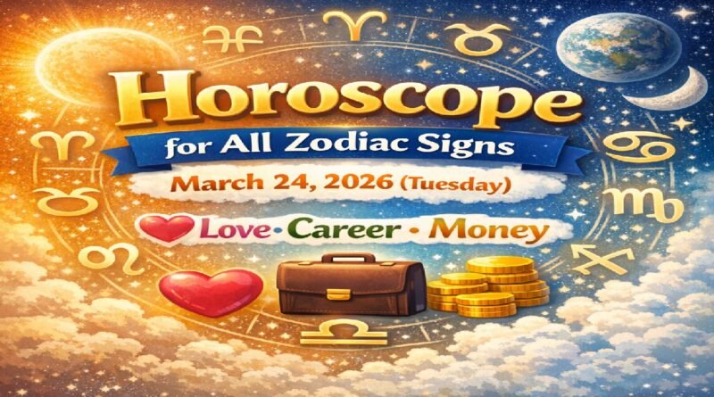 Horoscope for All Zodiac Signs – March 24, 2026 (Tuesday): Daily Astrology Predictions for Love, Career & Money