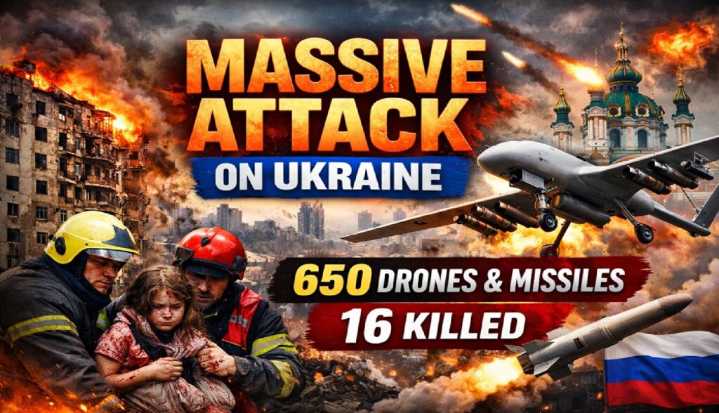 Russia Unleashes Deadliest Strike of 2026 on Ukraine: 650 Drones and Missiles Hit Kyiv, 16 Killed