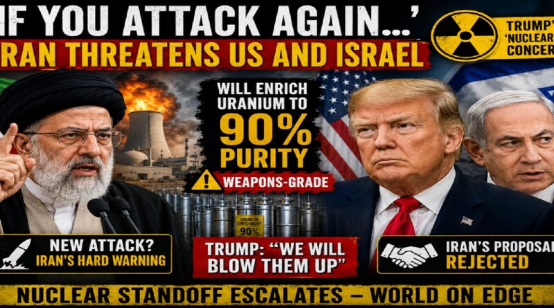 "If You Attack Once More...Iran issues a warning to the United States and Israel as Trump expresses concern over" nuclear dust.