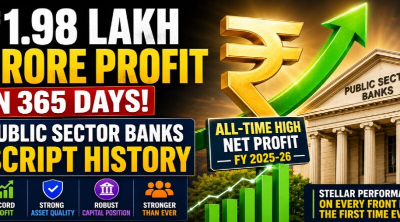 Public Sector Banks Create History with ₹1.98 Lakh Crore Profit; Strongest-Ever Financial Performance Recorded