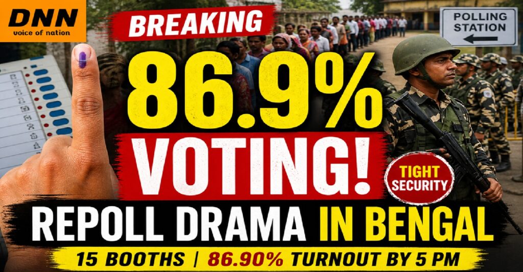 Bengal Repolling Sees 86.90% Turnout Amid Heightened Security at 15 Booths