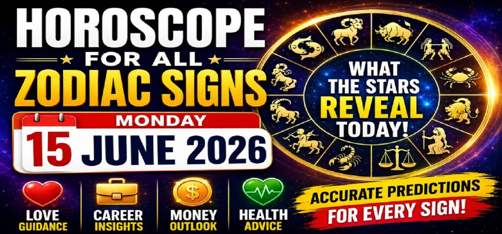 June 15 - 2026 (Monday) Horoscope for All Zodiac Signs: Daily Astrology Predictions for Love, Career, Money & Health