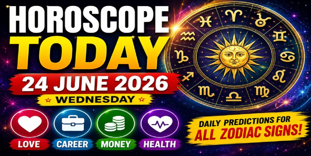 June 24: 2026 - Horoscope for Every Zodiac Sign | Wednesday's Celestial Predictions for Love, Work, Finances, and Health