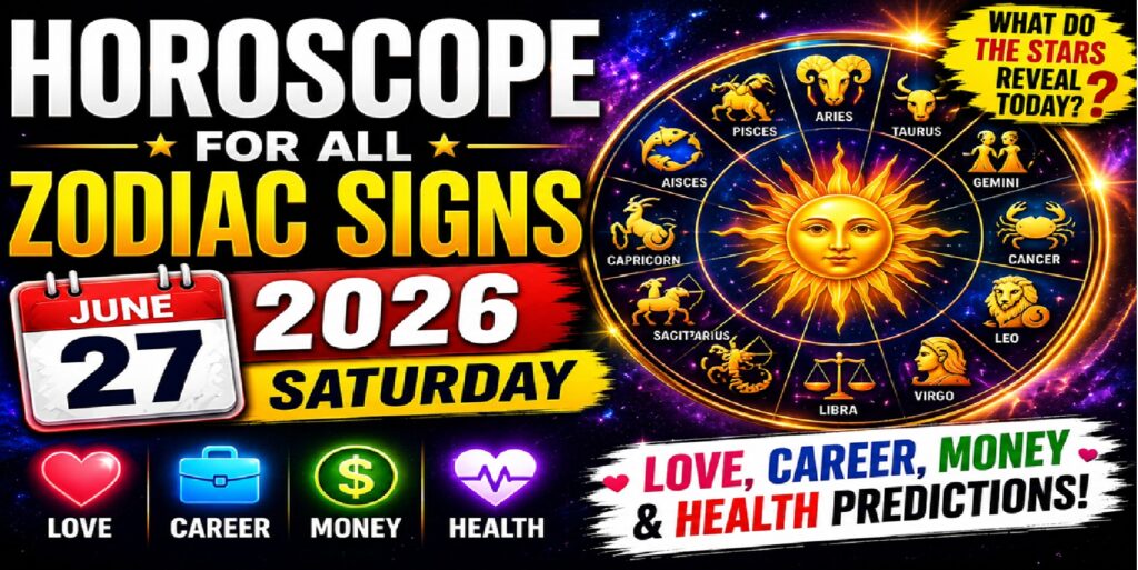 Saturday’s Celestial Predictions for Love, Career, Money & Health | Horoscope for All Zodiac Signs – June 27, 2026 