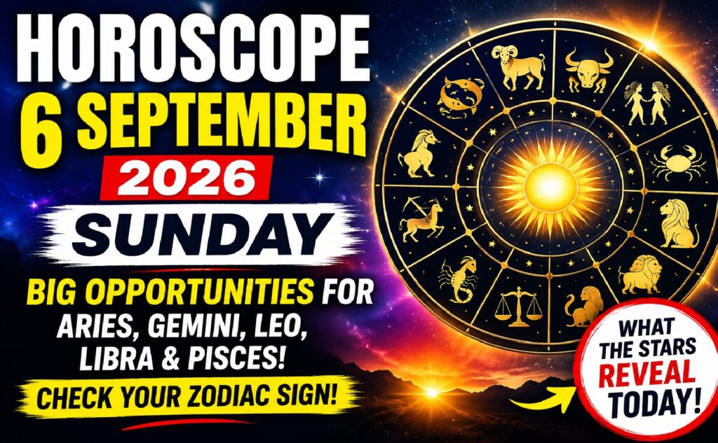 Horoscope Today - September 6, 2026: Big Opportunities for Aries, Gemini, Leo, Libra and Pisces — Check All Zodiac Signs