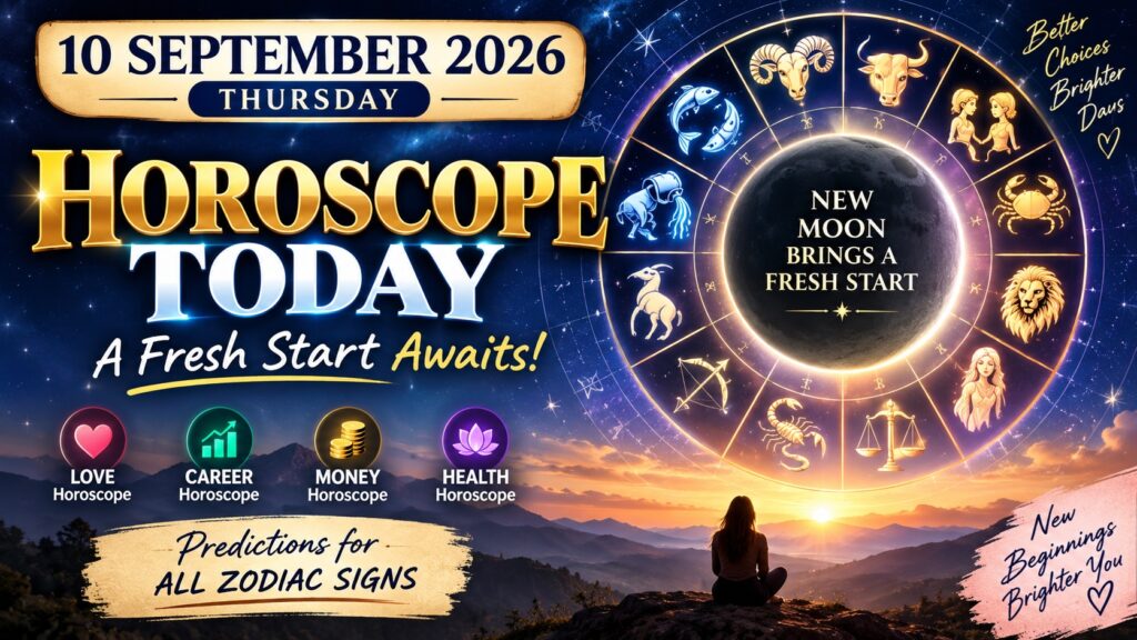 Horoscope Today - September 10, 2026: New Moon Brings a Fresh Start — Big Turning Point for Virgo, Scorpio, Taurus and Pisces