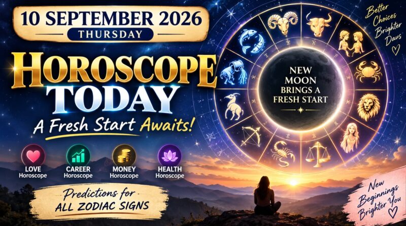 Horoscope Today - September 10, 2026: New Moon Brings a Fresh Start — Big Turning Point for Virgo, Scorpio, Taurus and Pisces
